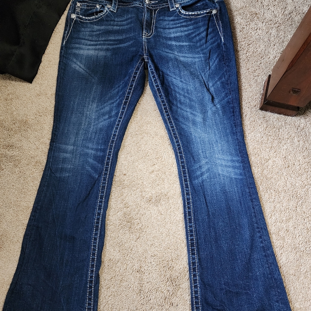Miss Me Indigo Boot Cut Jeans with Embellished Back Pockets - Picture 2 of 4